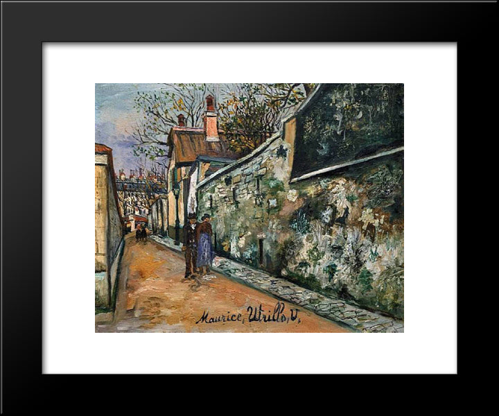 St. Vincent Street 20x24 Black Modern Wood Framed Art Print Poster by Utrillo, Maurice