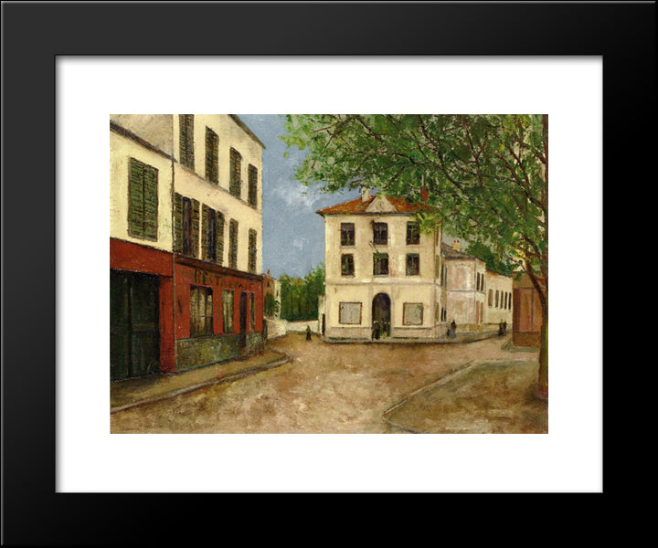 Street In Nanterre 20x24 Black Modern Wood Framed Art Print Poster by Utrillo, Maurice