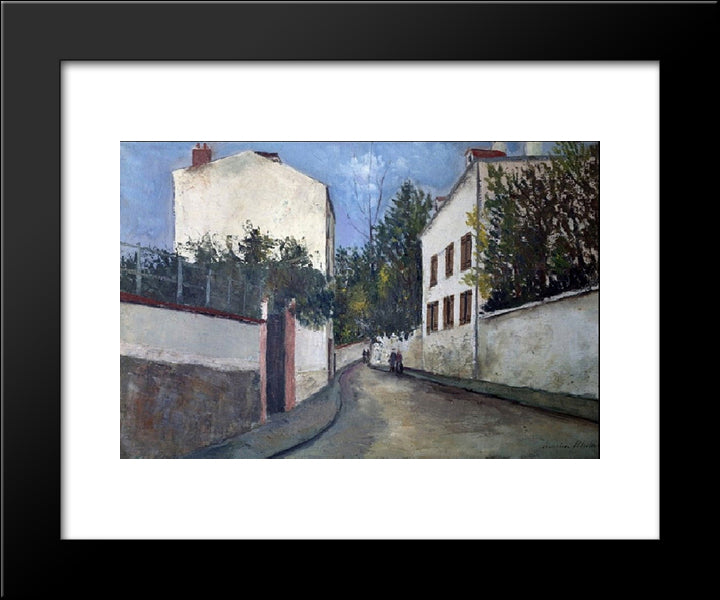 Street In Sannois 20x24 Black Modern Wood Framed Art Print Poster by Utrillo, Maurice