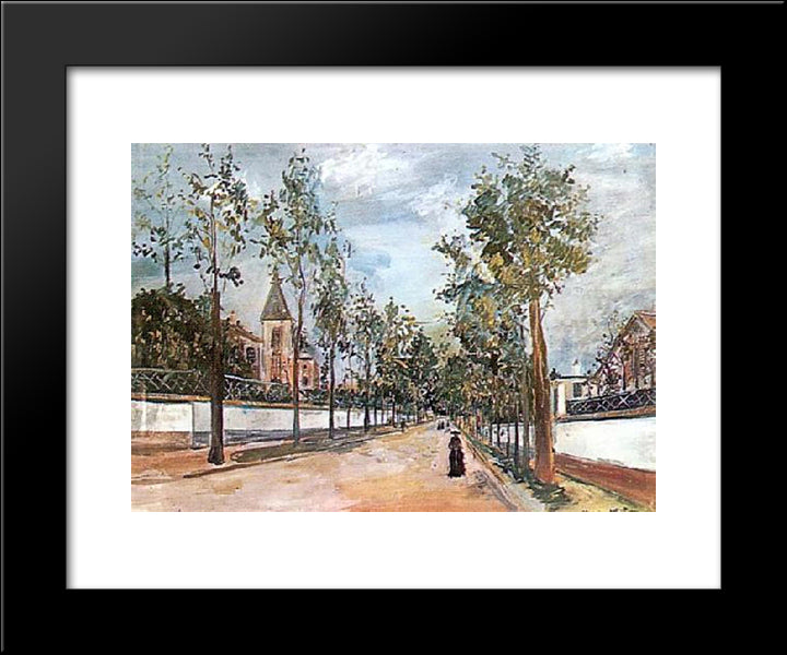 Suburban Road 20x24 Black Modern Wood Framed Art Print Poster by Utrillo, Maurice