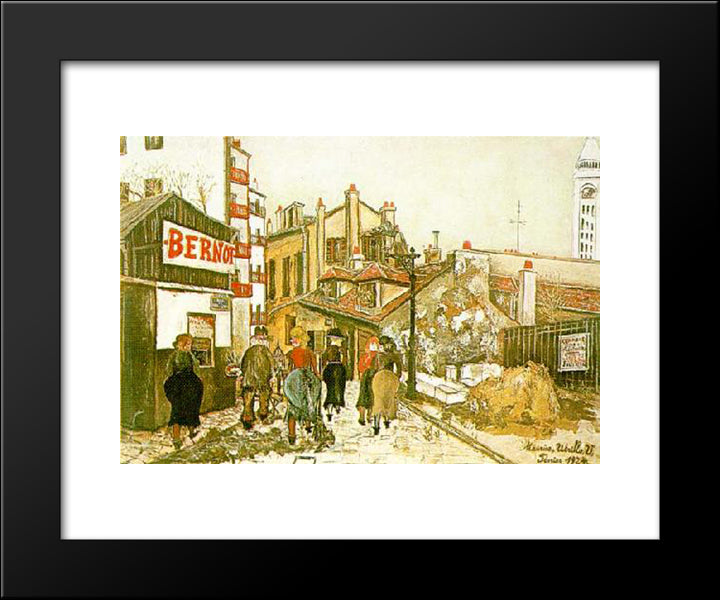 The Bernot'S House 20x24 Black Modern Wood Framed Art Print Poster by Utrillo, Maurice