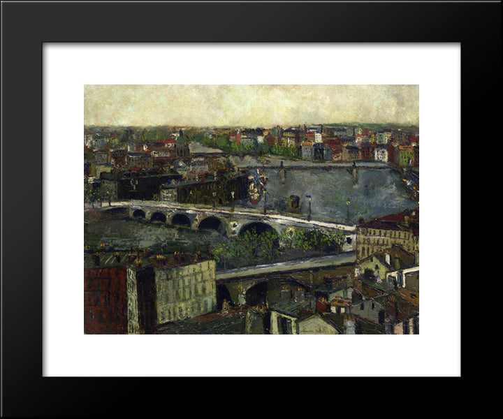 The Bridges Of Toulouse 20x24 Black Modern Wood Framed Art Print Poster by Utrillo, Maurice