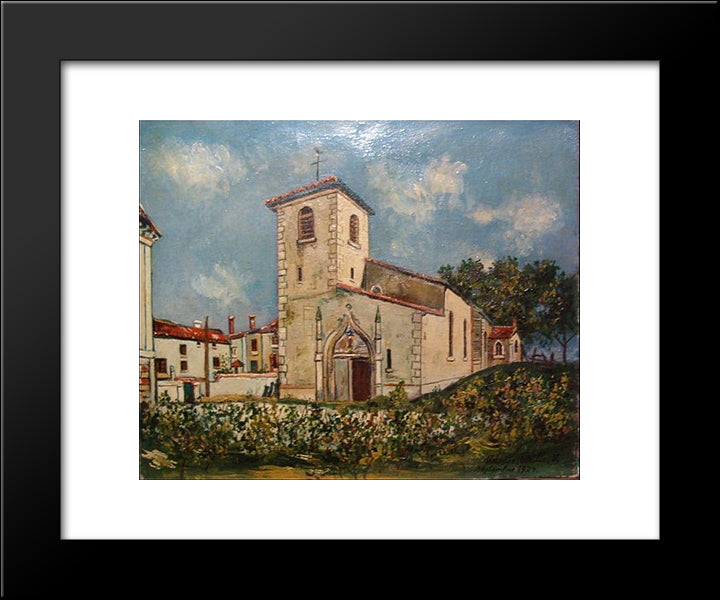 The Church Of St. Bernard, Ain, In Summer 20x24 Black Modern Wood Framed Art Print Poster by Utrillo, Maurice