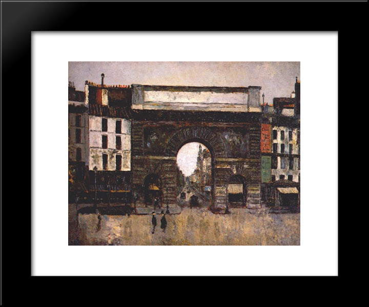 The Gate Saint - Martin 20x24 Black Modern Wood Framed Art Print Poster by Utrillo, Maurice