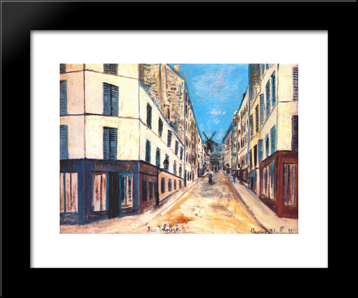 Tholoze Street 20x24 Black Modern Wood Framed Art Print Poster by Utrillo, Maurice