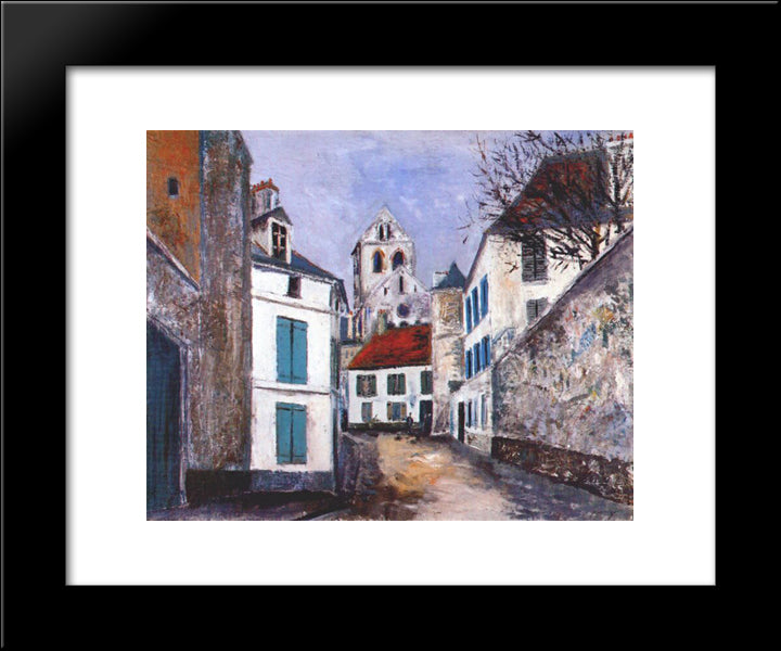 Village Street 20x24 Black Modern Wood Framed Art Print Poster by Utrillo, Maurice