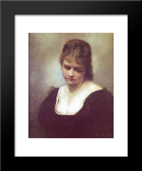 Portrait Of A Woman 20x24 Black Modern Wood Framed Art Print Poster by Gottlieb, Maurycy