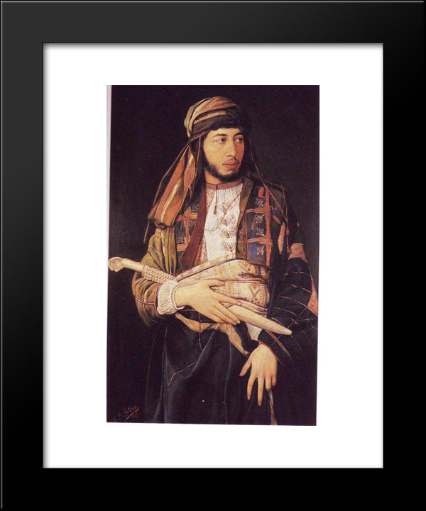 Self-Portrait In Arab Dress 20x24 Black Modern Wood Framed Art Print Poster by Gottlieb, Maurycy