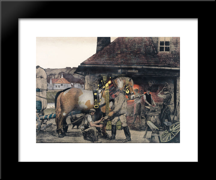 The Farrier 20x24 Black Modern Wood Framed Art Print Poster by Kurzweil, Max