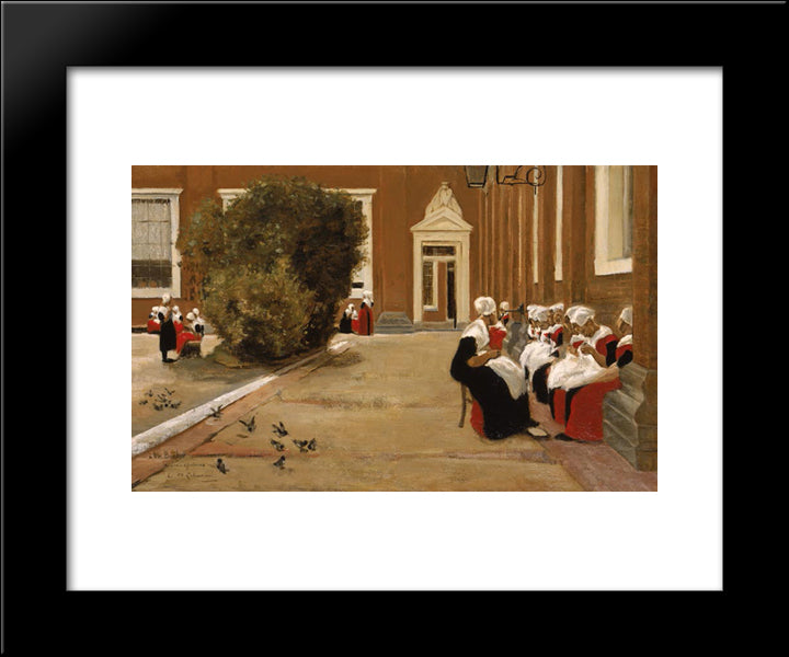 Amsterdam Orphanage 20x24 Black Modern Wood Framed Art Print Poster by Liebermann, Max