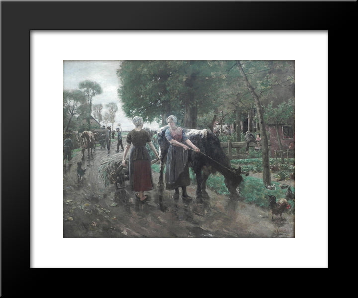Road In Dutch Village 20x24 Black Modern Wood Framed Art Print Poster by Liebermann, Max