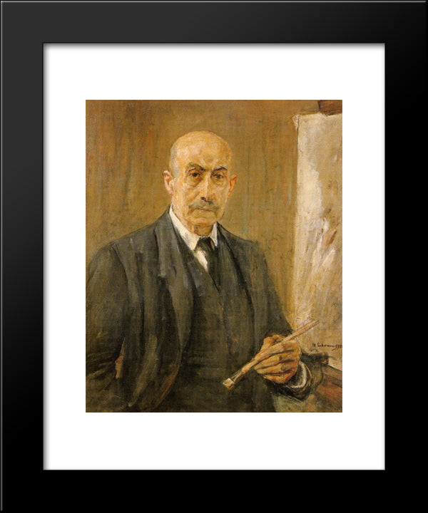 Self-Portrait With Palette 20x24 Black Modern Wood Framed Art Print Poster by Liebermann, Max