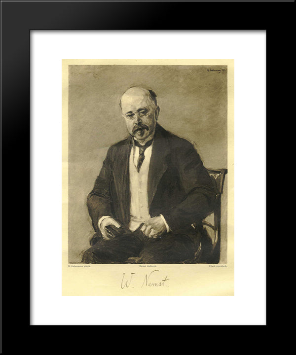Walther Nernst 20x24 Black Modern Wood Framed Art Print Poster by Liebermann, Max