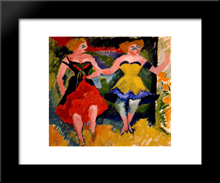 Ballet Dancers 20x24 Black Modern Wood Framed Art Print Poster by Pechstein, Max