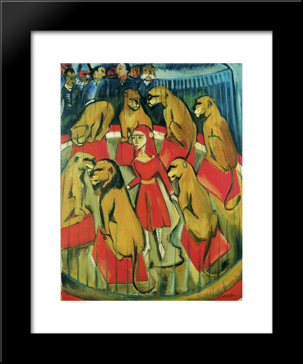 Die Lowenbandigerin 20x24 Black Modern Wood Framed Art Print Poster by Pechstein, Max