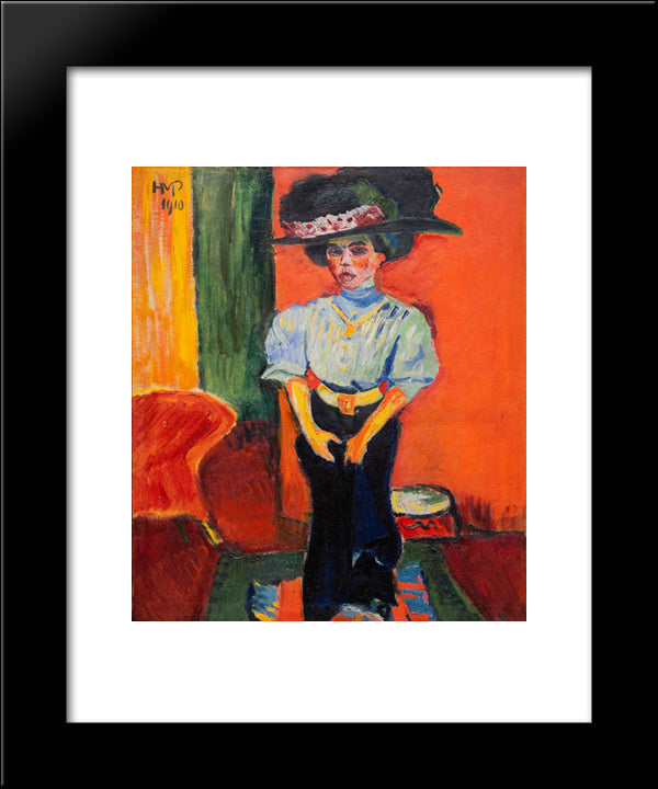 Ein Fruhes Damenbild 20x24 Black Modern Wood Framed Art Print Poster by Pechstein, Max
