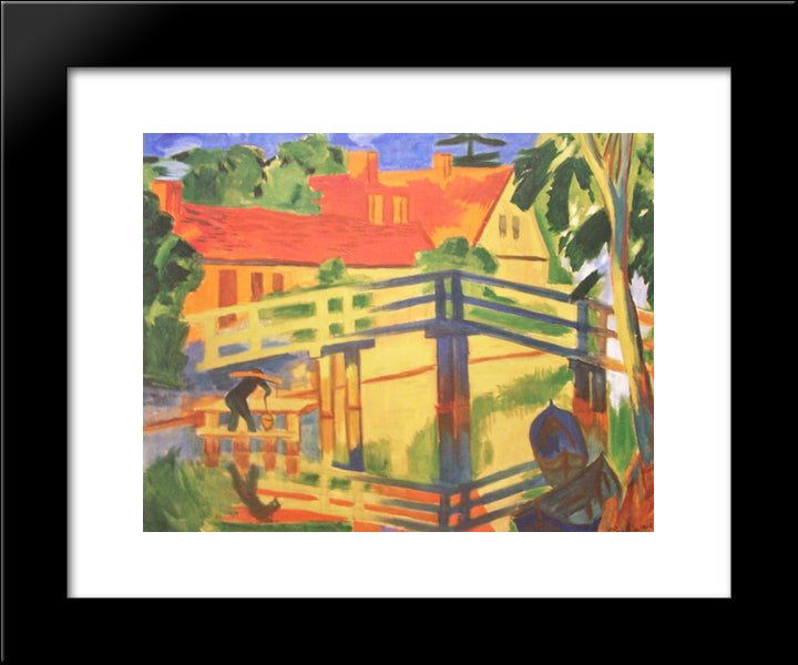 Leba 20x24 Black Modern Wood Framed Art Print Poster by Pechstein, Max