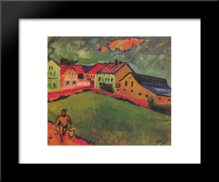 Meadow At The Moritzburg 20x24 Black Modern Wood Framed Art Print Poster by Pechstein, Max