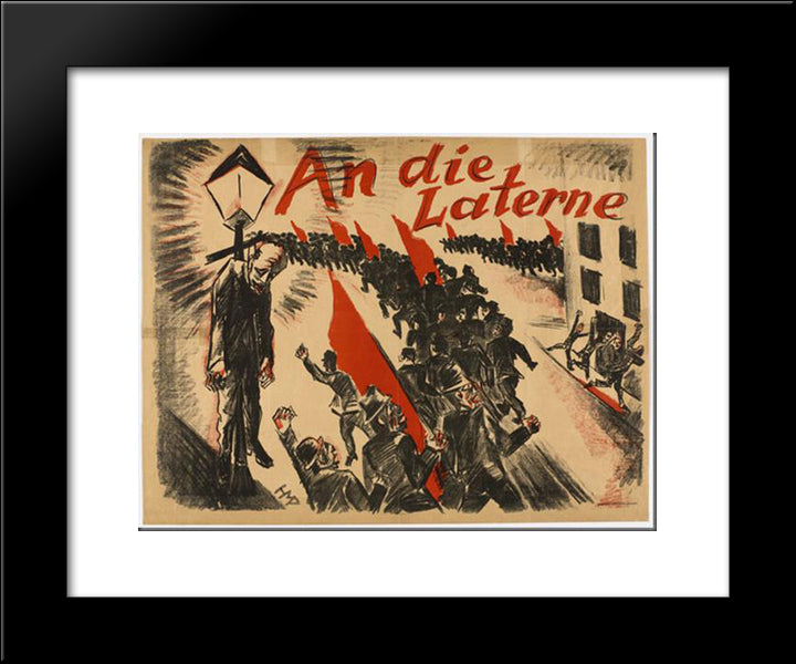 Poster For Periodical An Die Laterne (To The Lamp Post) 20x24 Black Modern Wood Framed Art Print Poster by Pechstein, Max