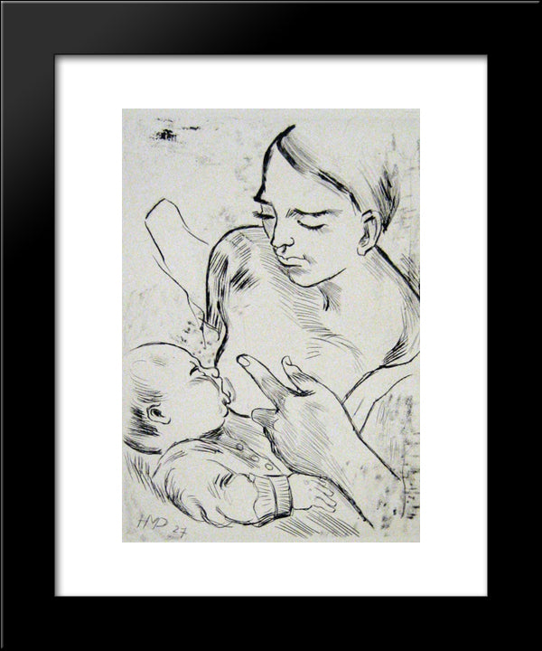 Stillende Mutter 20x24 Black Modern Wood Framed Art Print Poster by Pechstein, Max