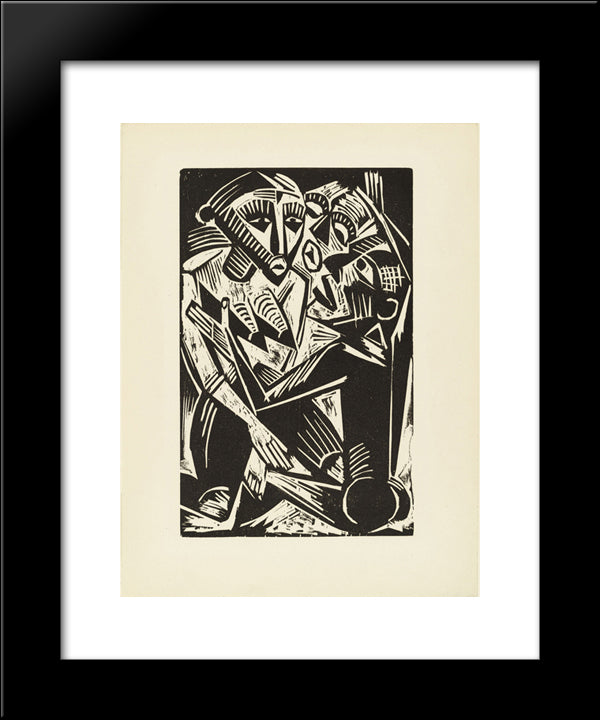 Woman Desired By Man 20x24 Black Modern Wood Framed Art Print Poster by Pechstein, Max