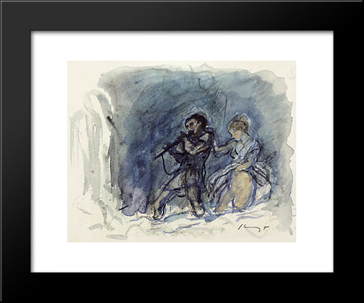 Magic Flute Scene 20x24 Black Modern Wood Framed Art Print Poster by Slevogt, Max