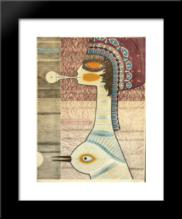 Dromkvinnans Kyss Ii 20x24 Black Modern Wood Framed Art Print Poster by Svanberg, Max Walter