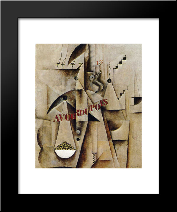 Avoirdupois 20x24 Black Modern Wood Framed Art Print Poster by Weber, Max