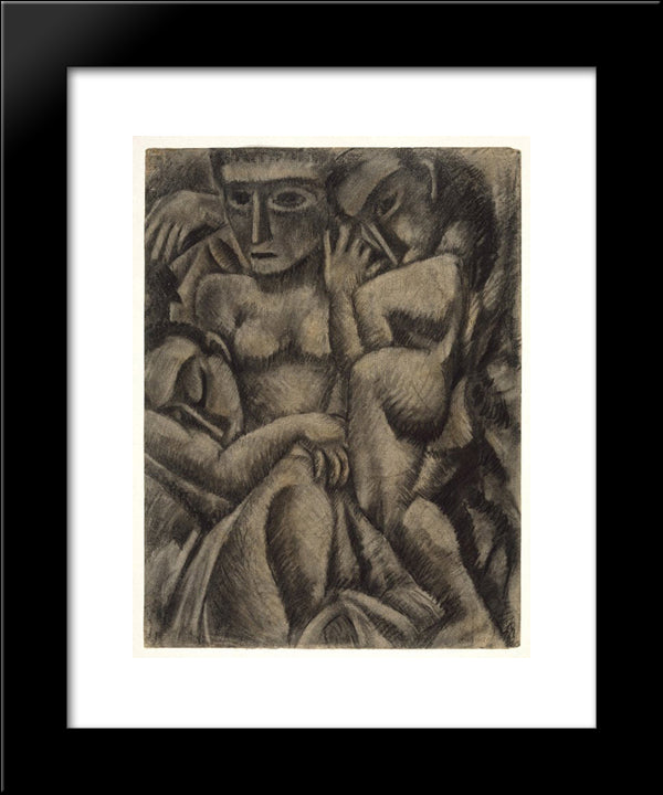 Composition With Four Figures 20x24 Black Modern Wood Framed Art Print Poster by Weber, Max