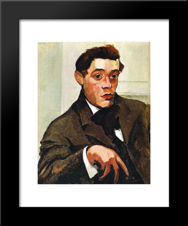 Portrait Of Abraham Walkowitz 20x24 Black Modern Wood Framed Art Print Poster by Weber, Max