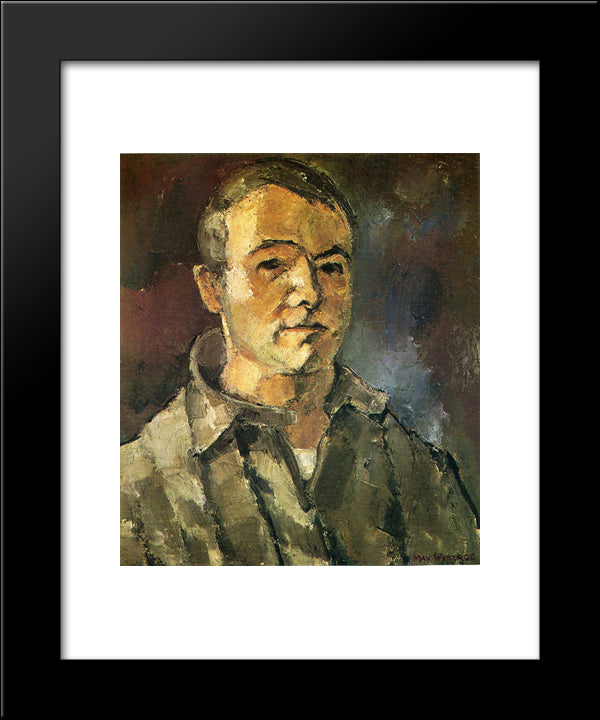 Self Portrait 20x24 Black Modern Wood Framed Art Print Poster by Weber, Max