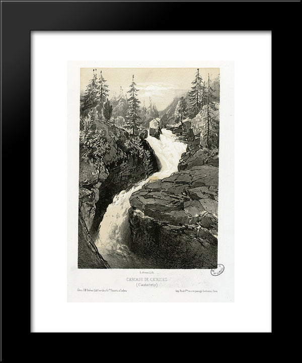 Cascade De Cerizet (Cauteretz (I.E. Cauterets)) 20x24 Black Modern Wood Framed Art Print Poster by Lalanne, Maxime