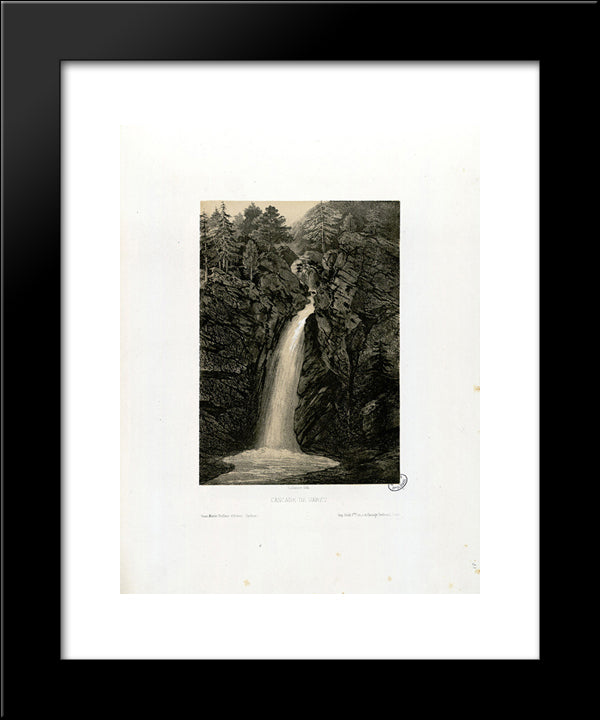 Cascade De Garet 20x24 Black Modern Wood Framed Art Print Poster by Lalanne, Maxime