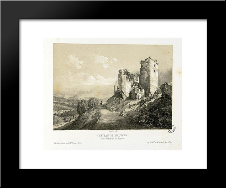 Chateau De Mauvesin, Pres Bagneres De Bigorre 20x24 Black Modern Wood Framed Art Print Poster by Lalanne, Maxime