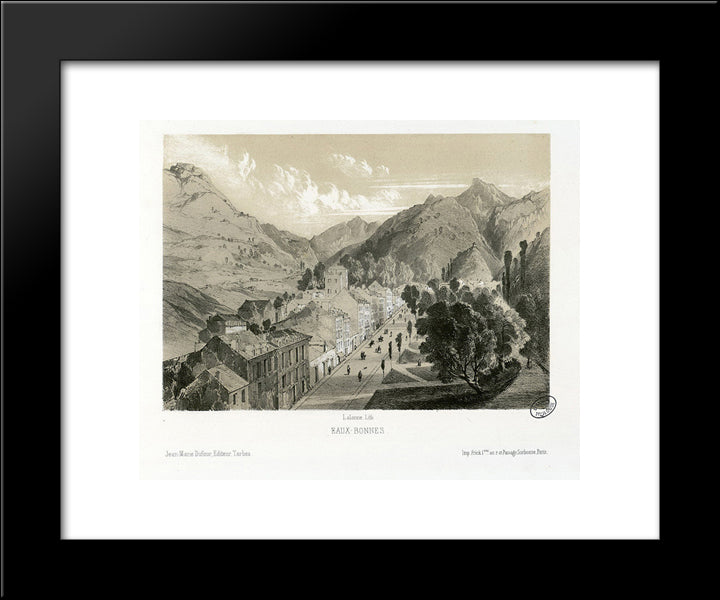 Eaux-Bonnes 20x24 Black Modern Wood Framed Art Print Poster by Lalanne, Maxime