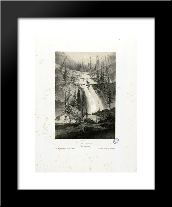Le Pont D'Espagne (Chute Superieure) 20x24 Black Modern Wood Framed Art Print Poster by Lalanne, Maxime