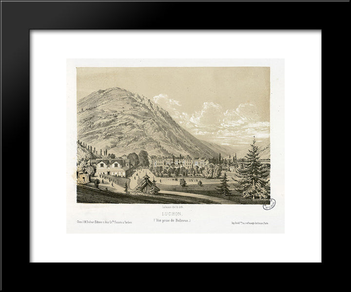 Luchon, (Vue Prise De Bellevue) 20x24 Black Modern Wood Framed Art Print Poster by Lalanne, Maxime