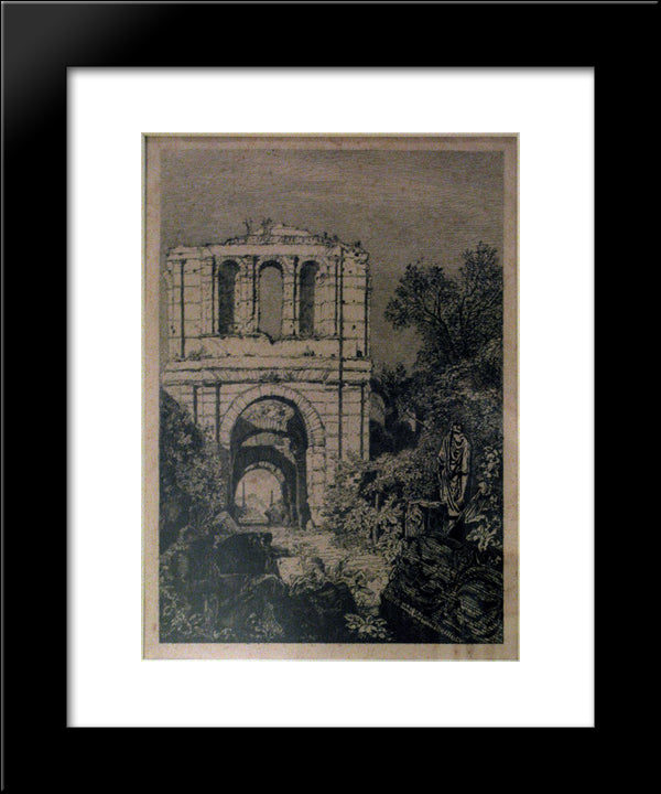 Ruins Of The Gallien Palace 20x24 Black Modern Wood Framed Art Print Poster by Lalanne, Maxime