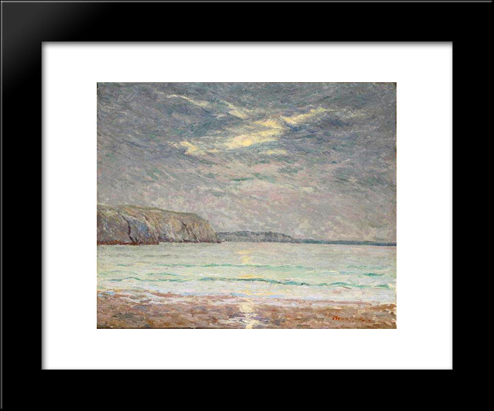 Cliffs At Sunset 20x24 Black Modern Wood Framed Art Print Poster by Maufra, Maxime