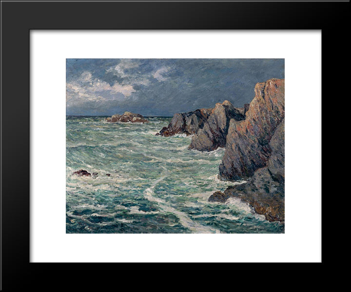 Domois Shore (Belle-Ile-En-Mer) 20x24 Black Modern Wood Framed Art Print Poster by Maufra, Maxime
