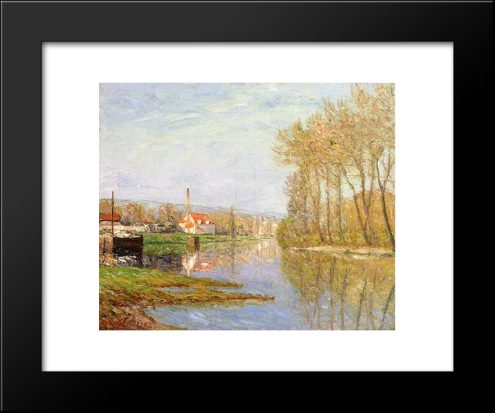 March Sunlight, Port-Marly 20x24 Black Modern Wood Framed Art Print Poster by Maufra, Maxime