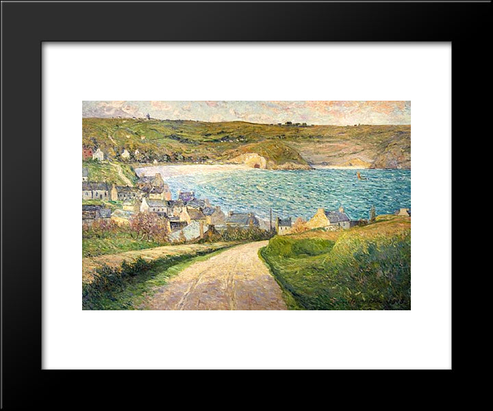 The Beach At Morgat 20x24 Black Modern Wood Framed Art Print Poster by Maufra, Maxime