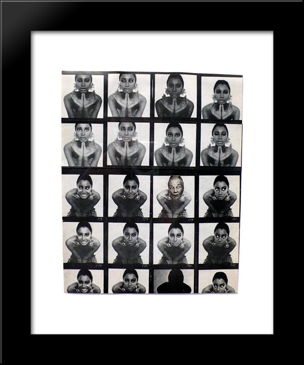 Ridiculous Portrait (Contact Sheet) 20x24 Black Modern Wood Framed Art Print Poster by Wilson, May