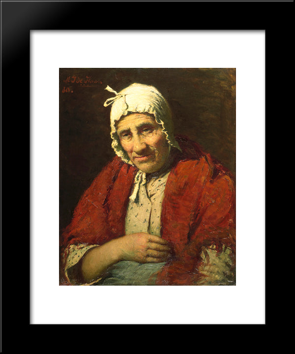 Old Jewish Woman 20x24 Black Modern Wood Framed Art Print Poster by Haan, Meijer de
