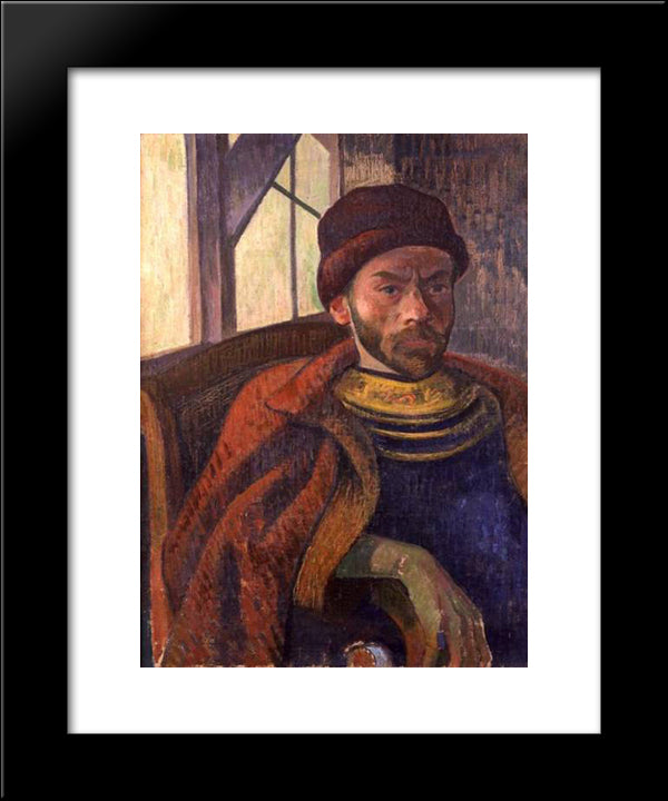 Self-Portrait In Breton Costume 20x24 Black Modern Wood Framed Art Print Poster by Haan, Meijer de