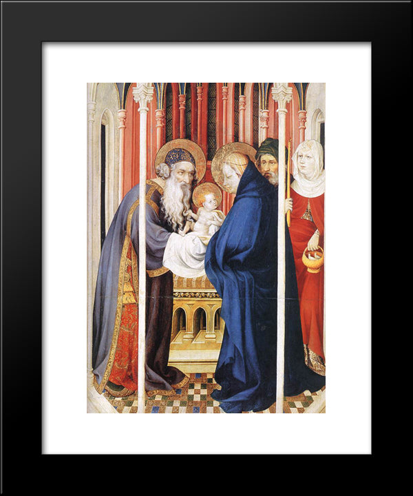 The Presentation Of Christ (From Altar Of Philip The Bold) 20x24 Black Modern Wood Framed Art Print Poster by Broederlam, Melchior