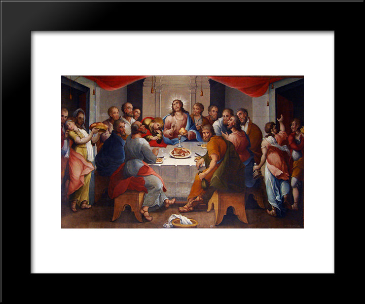 A Ã
¡ltima Ceia 20x24 Black Modern Wood Framed Art Print Poster by Ataide, Mestre