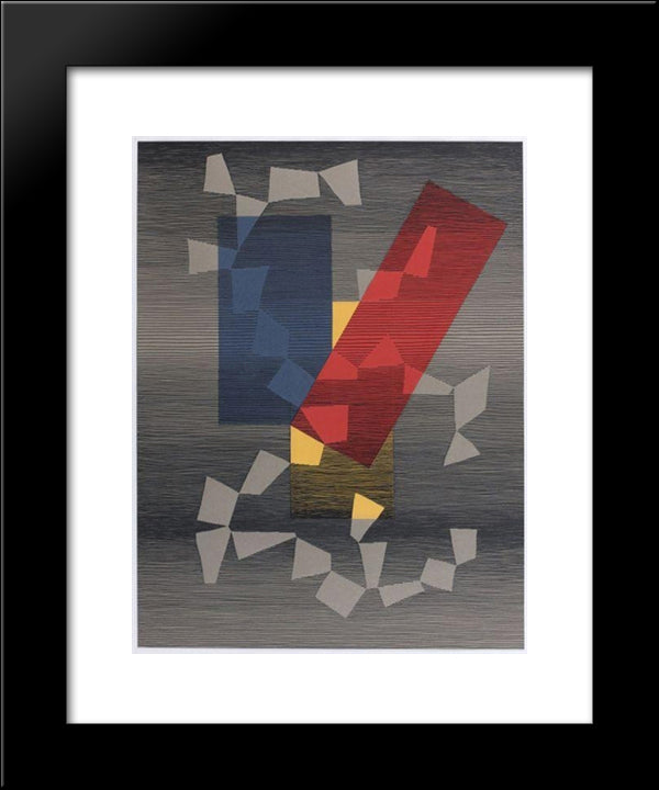 Chanson Nocturne 20x24 Black Modern Wood Framed Art Print Poster by Seuphor, Michel