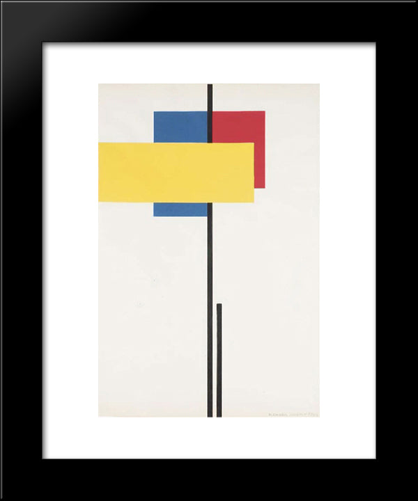 Composition No. 8 20x24 Black Modern Wood Framed Art Print Poster by Seuphor, Michel