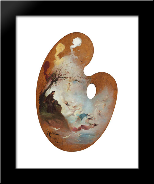 Reverie (The Dream Of The Monk) 20x24 Black Modern Wood Framed Art Print Poster by Simonidy, Michel